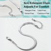 GoldChic Herringbone Chain Ankle Bracelets, Stainless Steel 5mm Flat Link