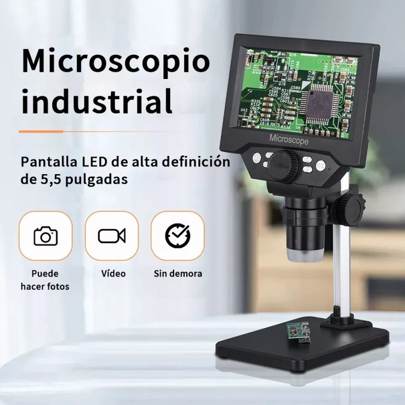 Fnbrli Microscopio Electrónico Académico Con Pantalla Lcd Hd 5.5