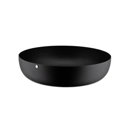 Alessi Jm17/24 BT - Design Round Basket, Coloured Steel with Epoxy Resinand Embossed Decoration, Black, 24 cm