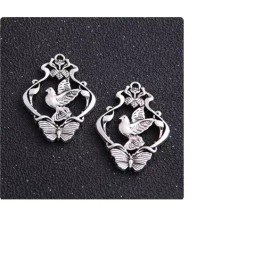 Fashion Jewelry DOVE BIRD BUTTERFLY BEE SYMBOL Pendant On 22" 925 Sterling Silver Necklace