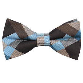 White Fang NC041 Men's Bow Tie, Plaid Pattern, Polyester, Formal, Casual, Stylish, coffee