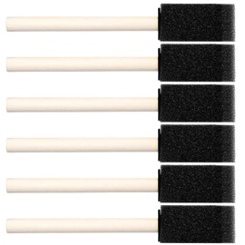 6 Pcs Foam Paint Brushes, Practical Sponge Brushes, Equipped with Wood Handles