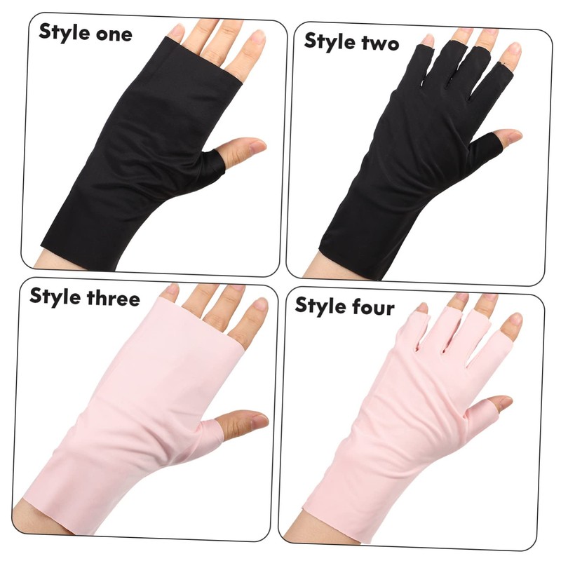 Healeved 16 Pairs Nail Gloves Fingerless Gloves Uv Protection Rays