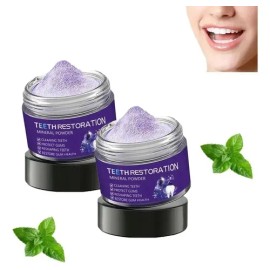 2pcs Pasta Dientes Blanqueadora Con Probióticos FolvirexPolvo blanqueador dental,Blanqueador dental morado,Eliminador de sarro,Higiene bucal menta,   