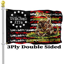 JAIARA Dont Tread On Me Gadsden Flags 3x5 Ft 3Ply Double Sided Retro American Constitution Flag We The People 1776 Flag Garden Outdoor Yard Decoration