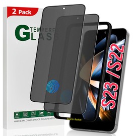 2 Pack Galaxy S22/S23 Matte Anti spy Privacy Screen Protector, 9H Tempered Glass,Anti-Glare Anti-Scratch, Smooth and Responsive Absolute, No Bubbles, High Definition Clear, With Installation Frame