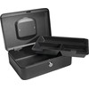 BARSKA 10-Inch Cash Box with Key Lock , Black
