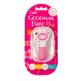 Goodmax Fairy Mini Lady Razor - Travel Size With Case - 5 Nano Blade - Moisture Bar Strip Dual Lubrication