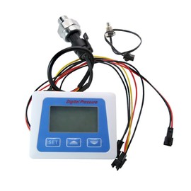 Digital Pressure Meter, Manometer Pressure Sensor with 0-0.8MPA Pressure Transducer Sensor and M8 Temperature Sensor Probe for Water Gas Oil