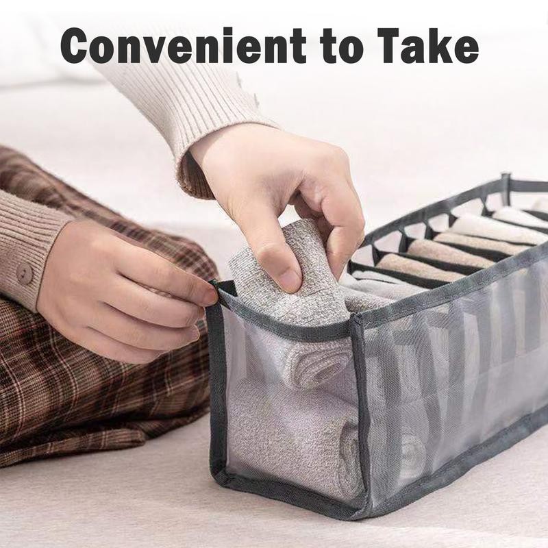 3 Counts Foldable Underwear Organizer, Drawer Organizer Divider Bins for