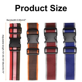 sourcing map 4pcs Luggage Straps Adjustable Buckle Luggage Connector Straps Nylon Suitcase Strap Luggage Connect Attachment Accessories for Luggage Wraps Suitcases and Bags, 4 Colors