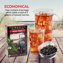 China Mist Iced Tea – Gnarly Black Tea Infusion – Refreshing and Delicious – Each Tea Bag Yields 1/2 Gallon – 4 bags.