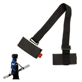 Ski Belts, Adjustable Ski Strap, Universal Ski Carrying Strap, Ski Accessories, Velcro Strap, Accessories for Adults, Teenagers, Skiing, Snowboarding, Outdoor Winter Activities, Black