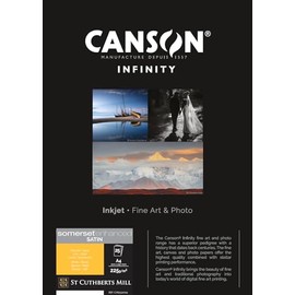Canson Infinity Somerset Enhanced Satin White 225gsm 225gsm A4 21 x 29.7 cm Cardboard Box, Extra White, 25 Sheets