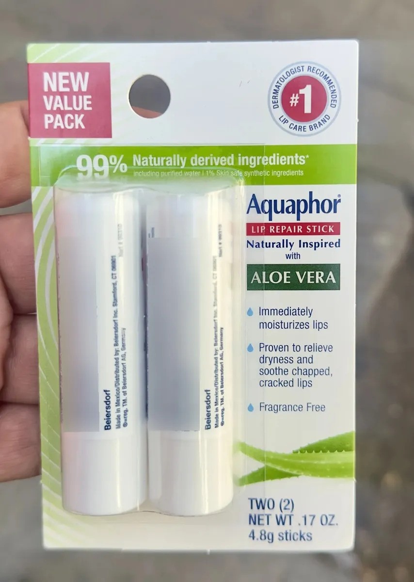 Bálsamo Labial Aquaphor Aloe Vera Pack 2 Piezas