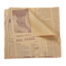 HARFINGTON 200pcs Wax Paper Sheets Square Sheets 6" x 6" Old Newspaper Style Food Wrapping Paper for Sandwich Baking Paper Liners Picnic Basket Bread Hamburger Wrap Kitchen, Brown