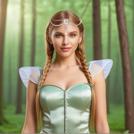 BACH AND BOOZY Elf Crown Costumes for Adults Elves Crown Ears Elf Ear Clips Women's Fairy Costume Party Cosplay Costume Photography Costume Parties