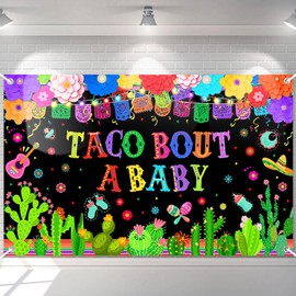 Avezano Taco Bout a Baby Banner Mexican Fiesta Baby Shower Backdrop Fiesta Baby Shower Party Decoration Taco Bout a Baby Shower Gender Reveal Party Decorations Banner 70.8 x 43.3 Inch