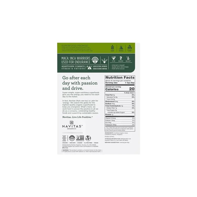 Maca Navitas Organics 8 Oz Polvo