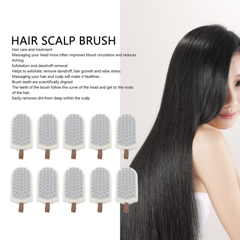 10PCS Silicone Massager Brush Exfoliation Dandruff Removal Ergonomic Hair Scalp