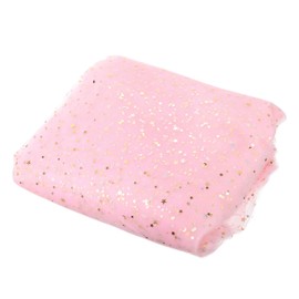 PATIKIL 10 Yards Tulle Fabric, 63inch Glitters Tulle Fabric Rolls Lace Sequin Ribbon Netting Stars Moon for Tutu Skirt Dress DIY Crafts Birthday Wedding Party Decoration, Pink