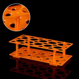 Whale Jump 28/50 hole centrifuge tube rack for 10ml / 15ml / 50ml laboratory plastic tube rack (28 holes, Orange (Pack of one))