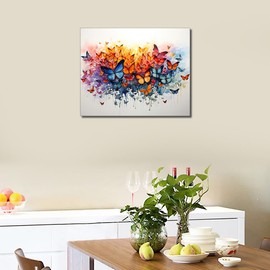 Paint by Numbers for Adults Colorful Butterfly Adult Paint by Number Acrylic Paint Kits for Adults DIY Adult Paint by Number Kits on Canvas Abstract Watercolor Art Crafts for Home 16"x20"(Frameless)