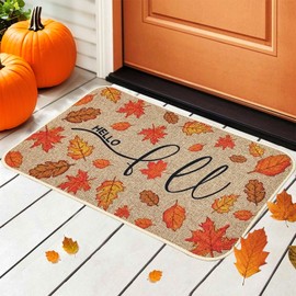 FUIPET Fall Door Mat, Fall Outdoor Rug for Front Door, Autumn Decor for Home 17x29 Inch