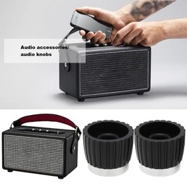 The Lord of the Tools 10PCS Audio Knobs Shaft Pots Knob Amplifier Push On Audio Knob Barrel Audio Knob Compatible with Marshall Amp JCM 800 900 2000 Plexi JMP, Black and Silver