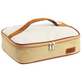 YIKANGHENG 4L Thickened Flat Khaki Reusable Insulated Lunch Bag for Women and Men Travel Picnic and Lunch Box (Medium)