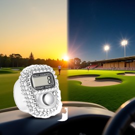 Electronic Finger Tally Counter Clicker Counter,Portable Digital Display Tally Counter,Convenient Resettable Mini Lap Counter for Golf Goods Counting Accessories,Track and Field Lap Counters (Silver)