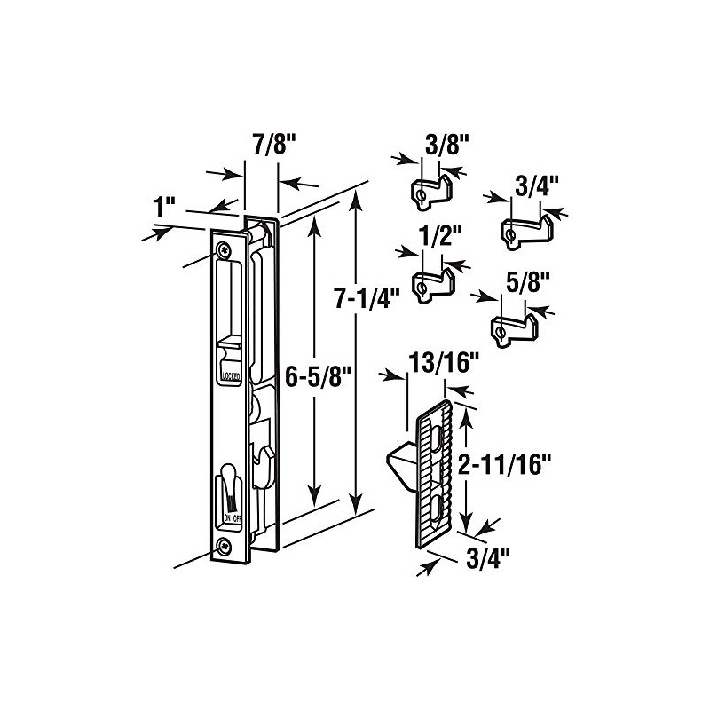 Prime-Line C 1226 Diecast Non-Keyed Patio Sliding Door Handle Set
