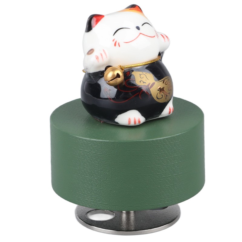 Music Box Round Shape Fortune Cat Style Pleasing Melody Exquisite