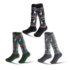 Hazako Snowboarding Skiing Socks, Kids, Cold Protection, Outdoor Wear, School Commute, High Socks, Suitable for Juniors/Children, Thick, Cold Protection, XS/S, 2 Sizes, 1/2/3 Pairs, Black + Gray +