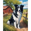 OKSGYTA New Paint by Numbers for Adults Border Collie, Landscape DIY Digital Painting by Numbers Kits on Canvas Wall Art Artwork Landscape 40x50cm Without Frame