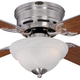 Westinghouse Lighting 7230400 Hadley Indoor Ceiling Fan with Light, 42 Inch, Brushed Nickel