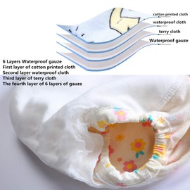 4 Pack Baby Toddler Potty Training Pants Layered Cotton Training Underwear for Toddlers Girls Boys (4T, E)