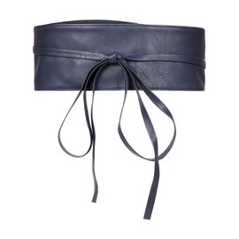 BlackButterfly Obi Waist Band Self Knot Tie Up Cinch Belt (Midnight Blue, S-M)
