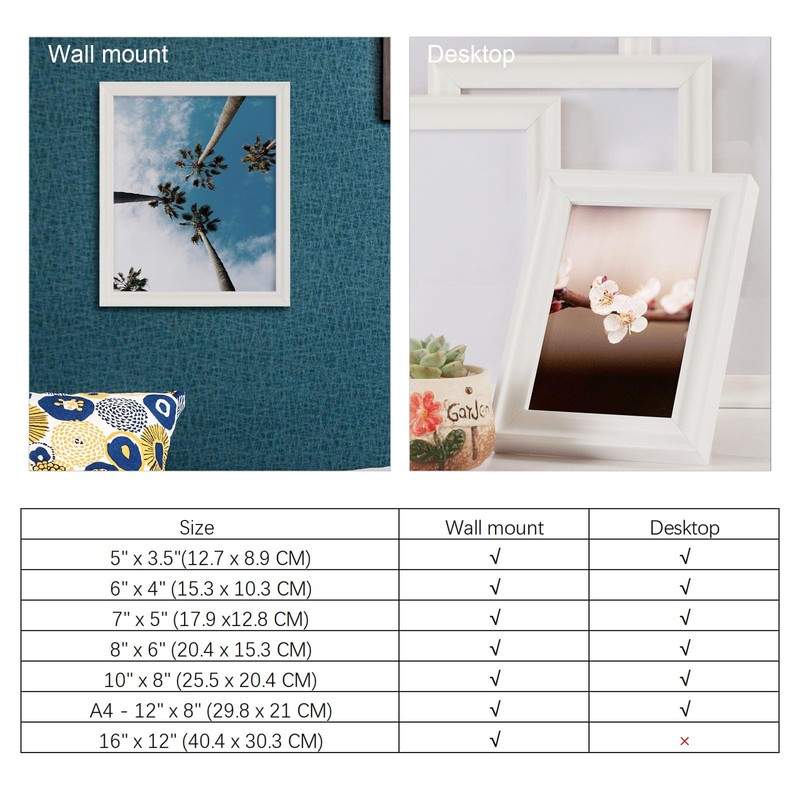 Picture Frames 8x10 Photo Frame - for Wall and Tabletop