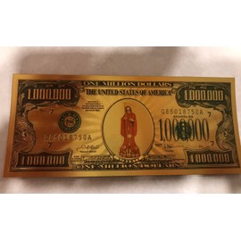 Santa muerte - Red Color- Holy Death million dollar bill - Money - Protection