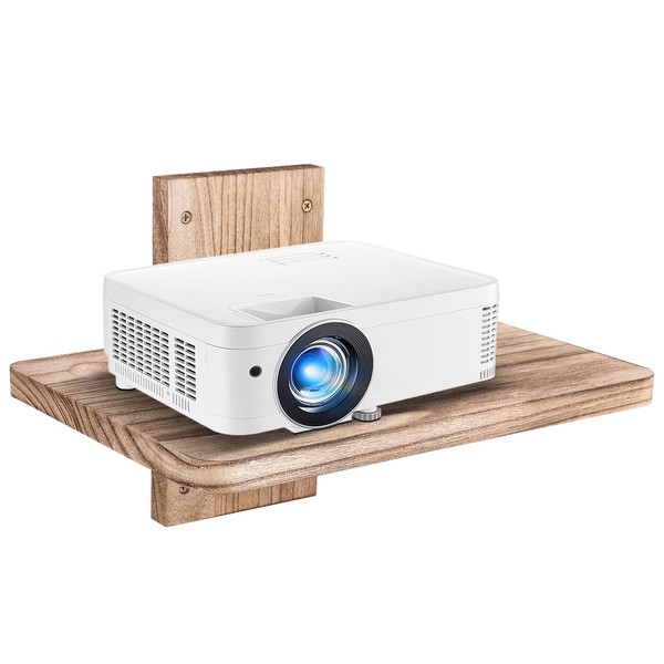 BEARUT Wooden Projector Shelf - Wall Mount - Brown -