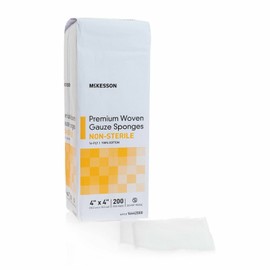 McKesson (16442000) 16-Ply Gauze Sponge NonSterile 4 X 4 ", 200 Ct