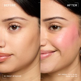 NYX Professional Makeup Fat Cheeks Juicy Blush, Blush Liquido Idratante, Colore Modulabile, Formula Vegana infusa con Peptidi, Olio di Lampone e Kiwi, Shade 03 Guava Gush, 8 ml