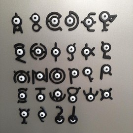 Unown Fridge Magnets - Shiny Unown and Custom Words - With Strong Magnets - Letter: Complete Set (28)