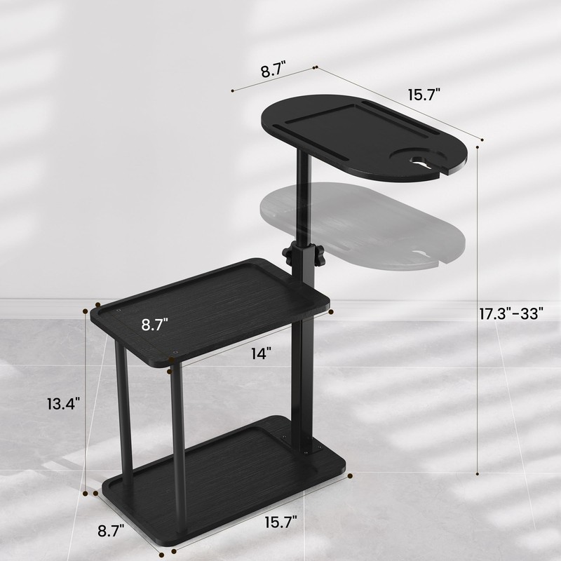 Sunnacate Bathtub Tray Table, Freestanding Bath Side Table Tub Tray