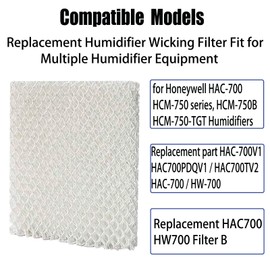 FZCSZJFR HAC700 HW700 Humidifier Wick Filter Replcement for Honeywell HAC-700V1 HAC700PDQV1 HAC700TV2 HCM-750 HCM-750B Humidifiers Filter B (6 Pack)