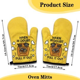 NAHMAKNE 2 Pack Funny Baking Oven Mitts, When in Doubt Pull It Out, Heat Resistant Kitchen Mitts, Humorous Baking Gifts for Women, Kitchen Decor Gifts for Hostess Housewife Chef Friend Bake Lovers