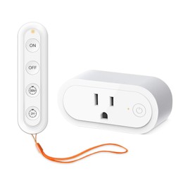 didikit Remote Control Outlet with Timer Function, No Wiring Needed, 100Ft RF Range, Simple to Use, Wireless Switch for Plug in Pendant Light, Lamp, Small Electrical Appliance, 15A/1800W, White