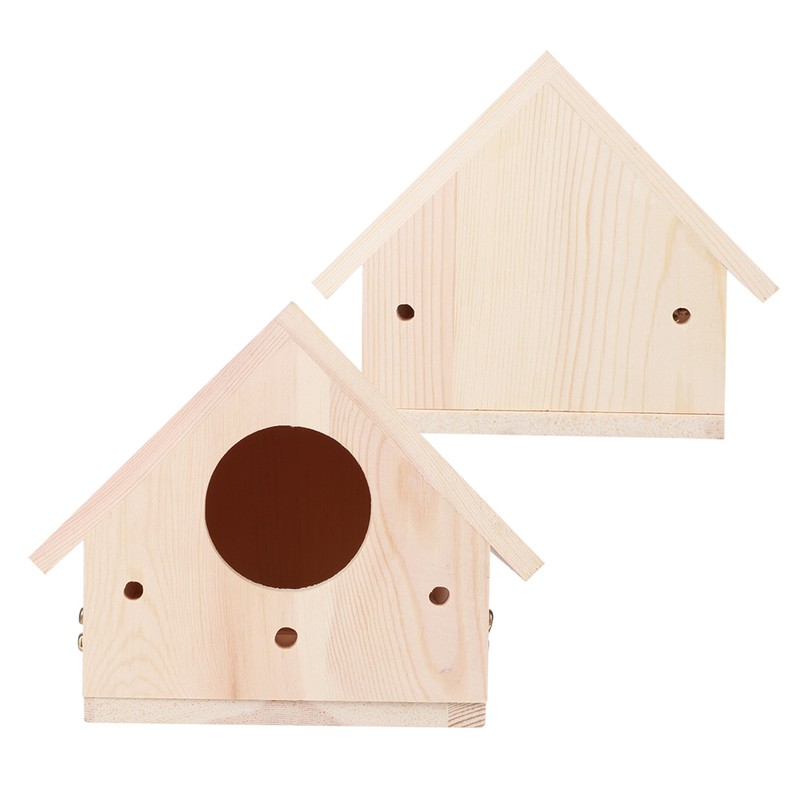 Outdoor Innovative Wooden Bird House Birds Nesting Breeding Cage Ornament