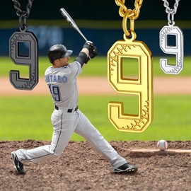 Digit Number Necklace for Team Gold Plated Fashion Sports Jewelry Accessories Number 9